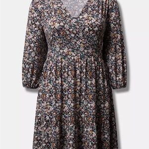 Torrid Mini Studio Knit Surplice Tiered Dress